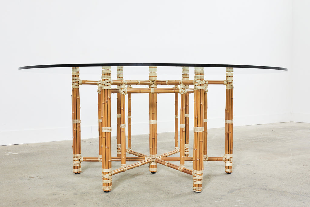 McGuire Organic Modern Blonde Bamboo Hexagonal Dining Table