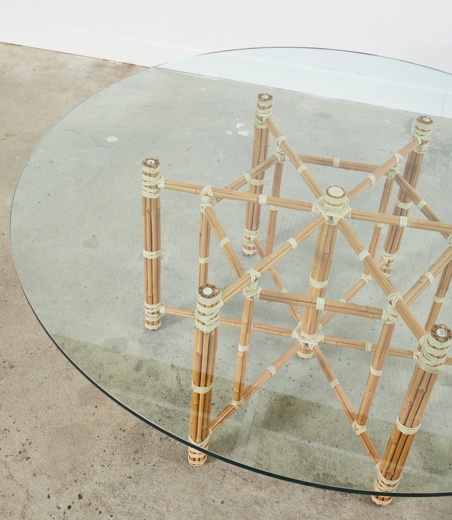 McGuire Organic Modern Blonde Bamboo Hexagonal Dining Table