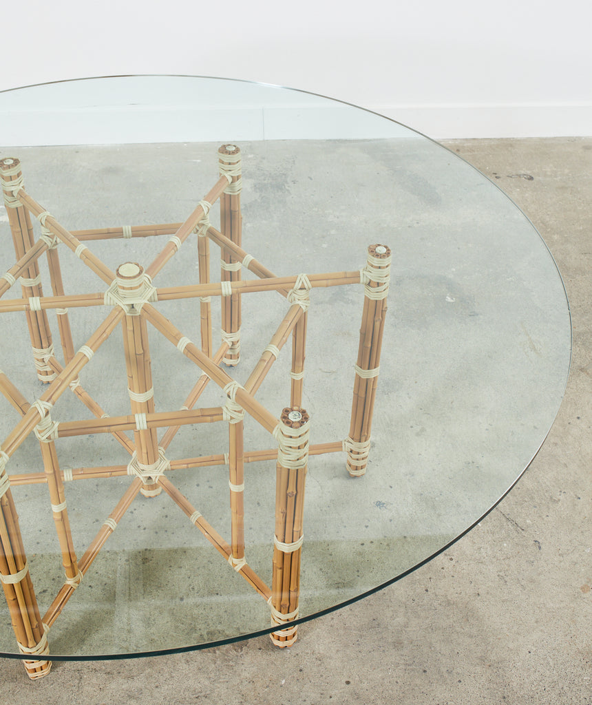 McGuire Organic Modern Blonde Bamboo Hexagonal Dining Table