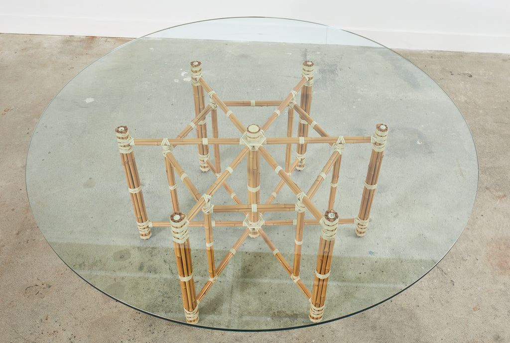 McGuire Organic Modern Blonde Bamboo Hexagonal Dining Table