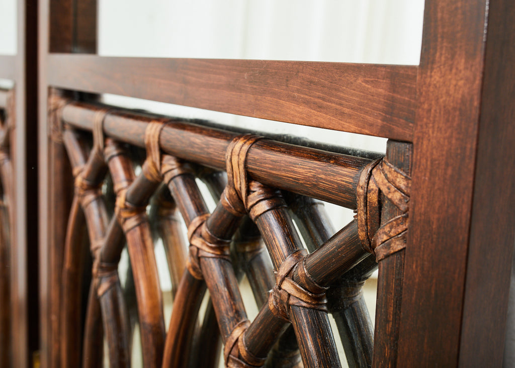 McGuire Organic Modern Rattan Folding Three-Panel Screen