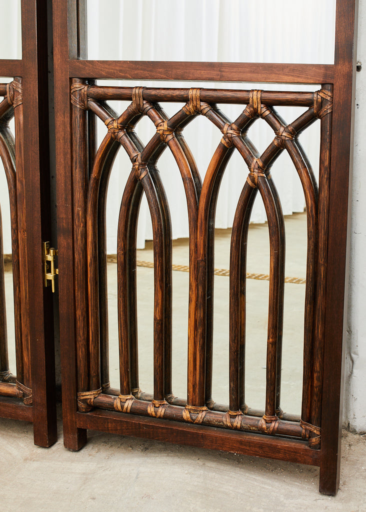 McGuire Organic Modern Rattan Folding Three-Panel Screen