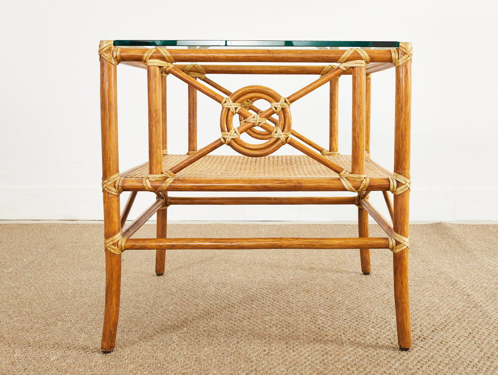 McGuire Rattan Target Design Cocktail or Occasional Table