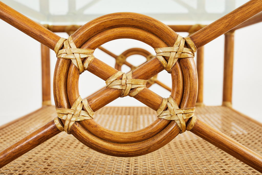 McGuire Rattan Target Design Cocktail or Occasional Table