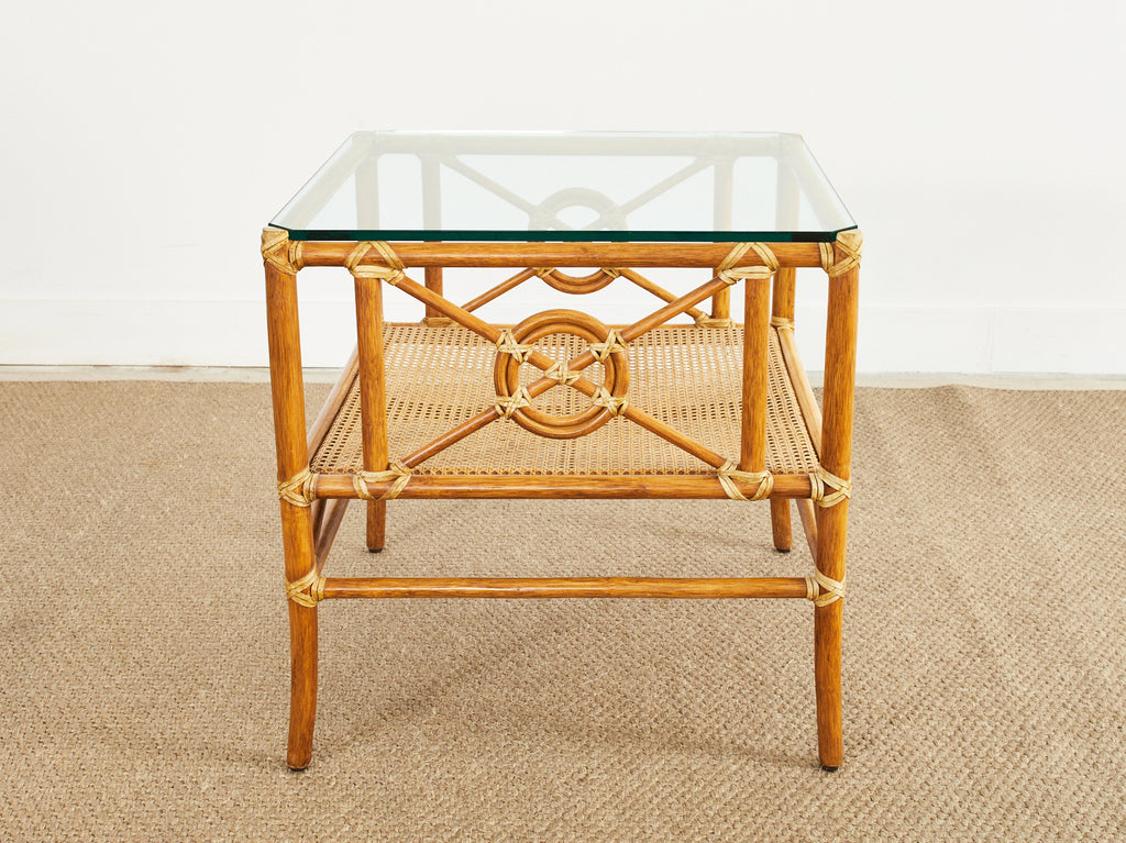 McGuire Rattan Target Design Cocktail or Occasional Table
