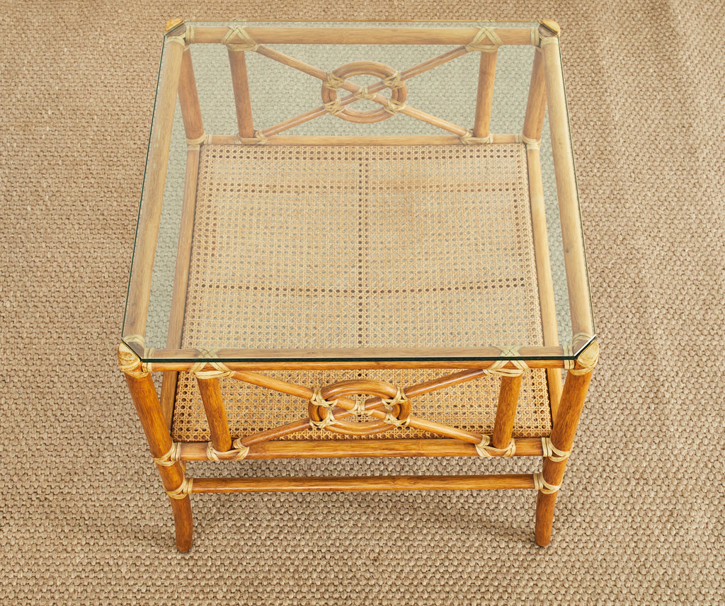 McGuire Rattan Target Design Cocktail or Occasional Table