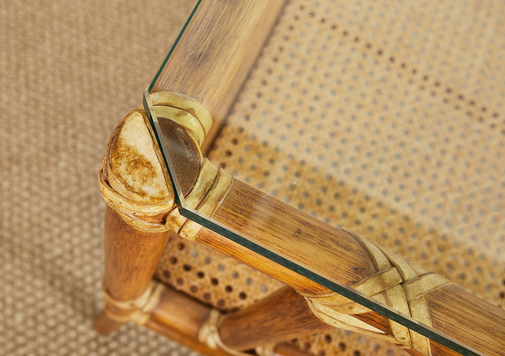 McGuire Rattan Target Design Cocktail or Occasional Table