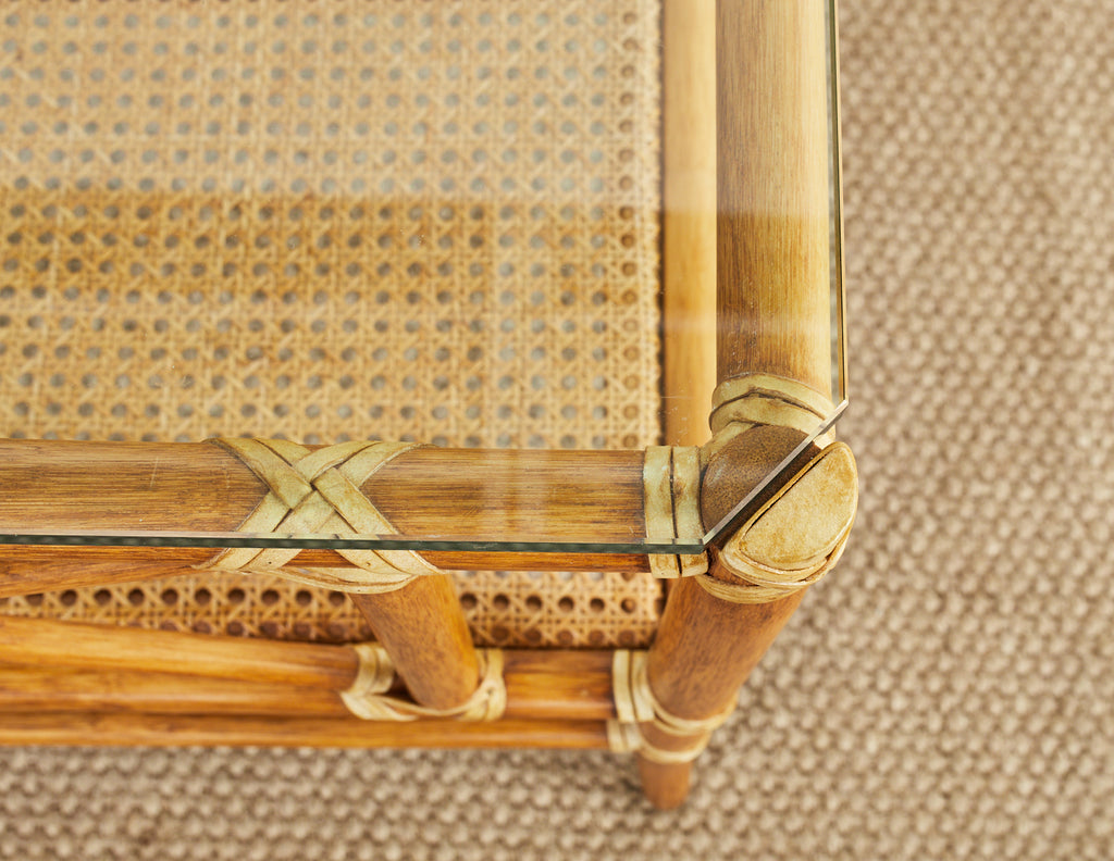 McGuire Rattan Target Design Cocktail or Occasional Table