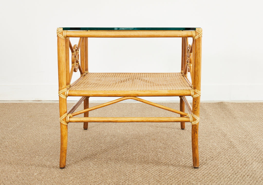 McGuire Rattan Target Design Cocktail or Occasional Table