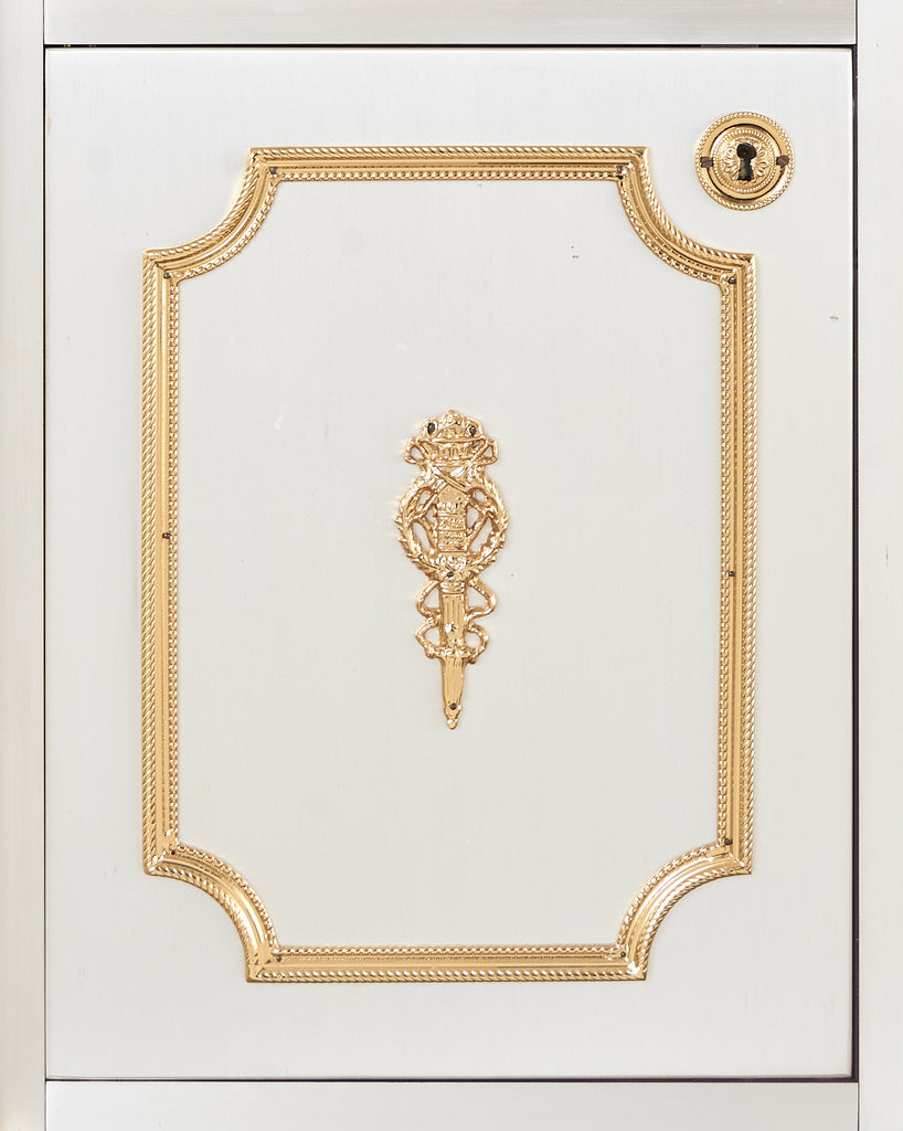 Maison Jansen Attributed Neoclassical Style Steel Marble Top Desk