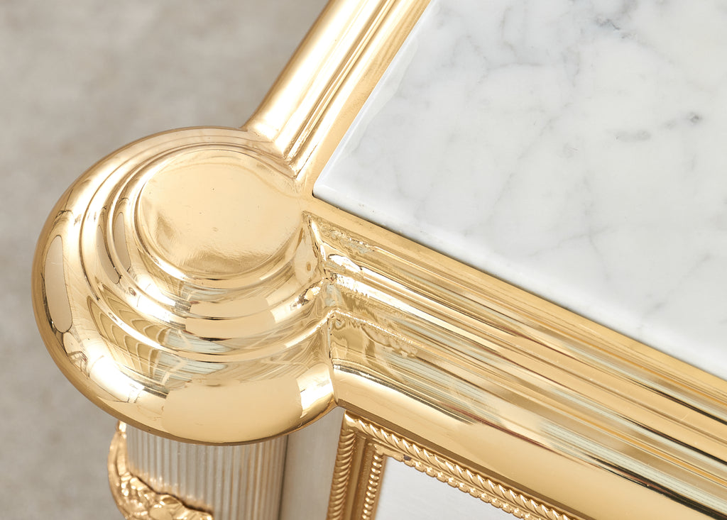 Maison Jansen Attributed Neoclassical Style Steel Marble Top Desk