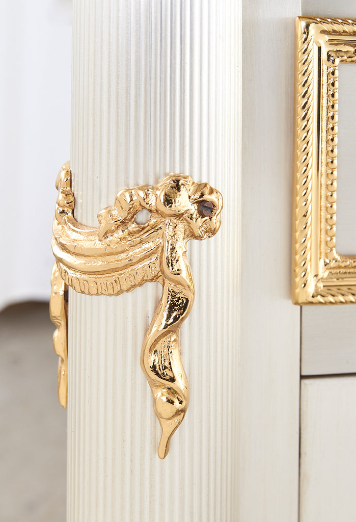 Maison Jansen Attributed Neoclassical Style Steel Marble Top Desk