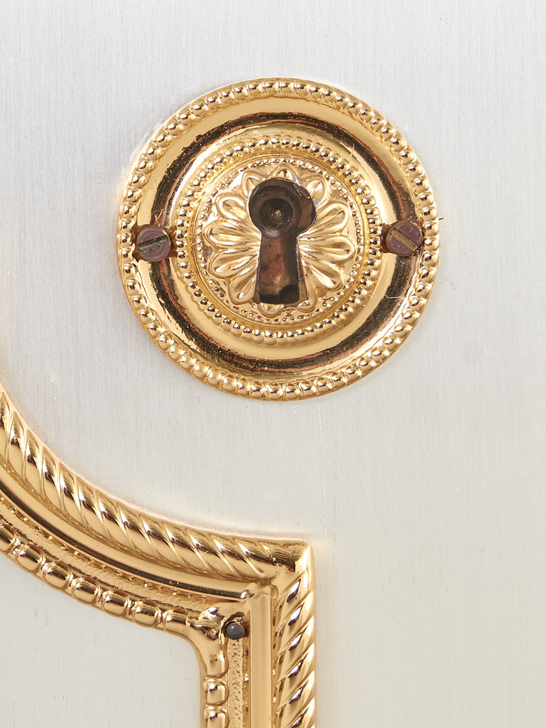 Maison Jansen Attributed Neoclassical Style Steel Marble Top Desk