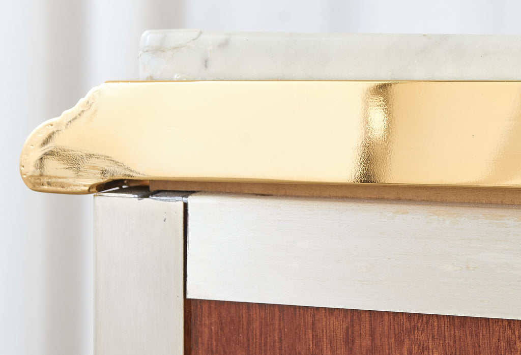 Maison Jansen Attributed Neoclassical Style Steel Marble Top Desk