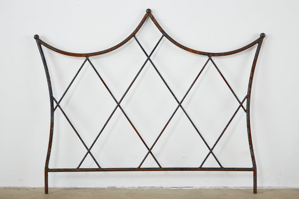 Pair of Regency Style Iron and Bronze Headboards