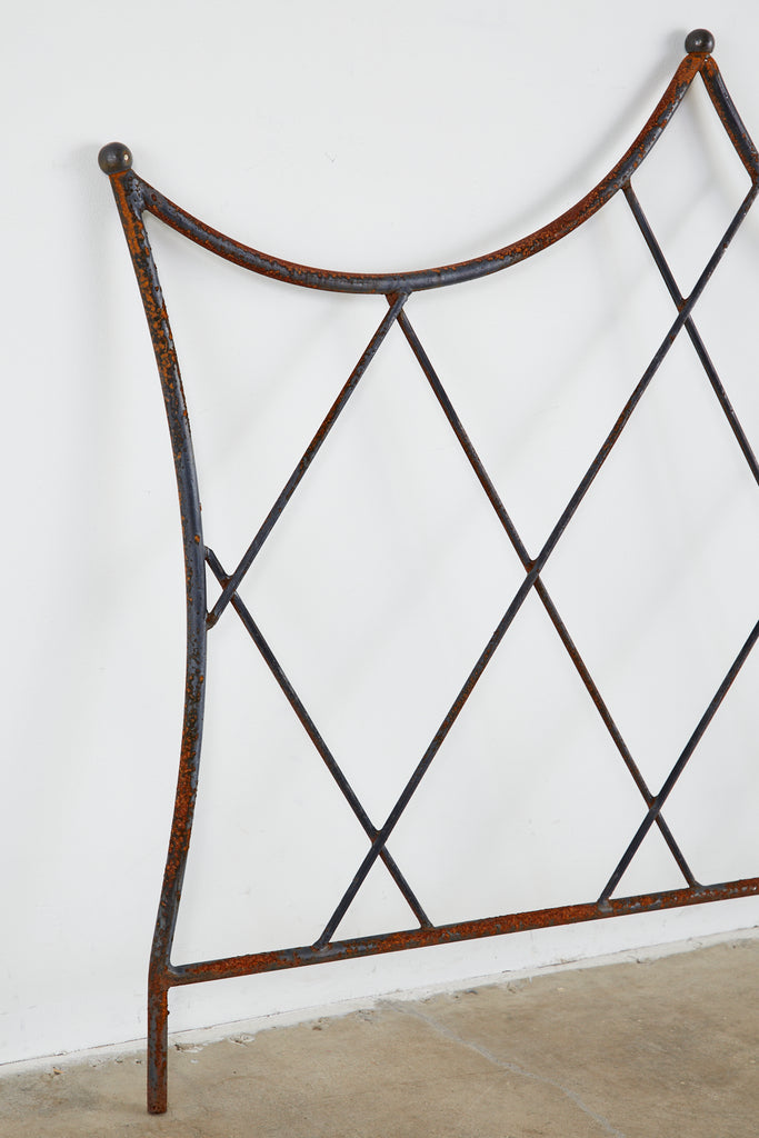 Pair of Regency Style Iron and Bronze Headboards