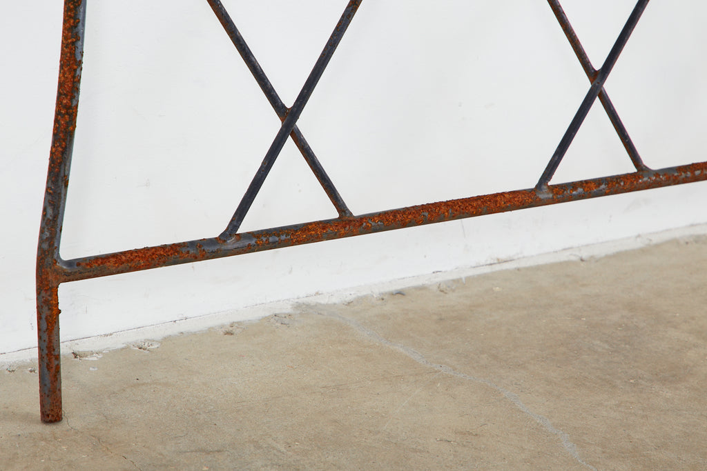 Pair of Regency Style Iron and Bronze Headboards