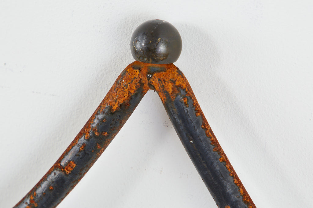 Pair of Regency Style Iron and Bronze Headboards