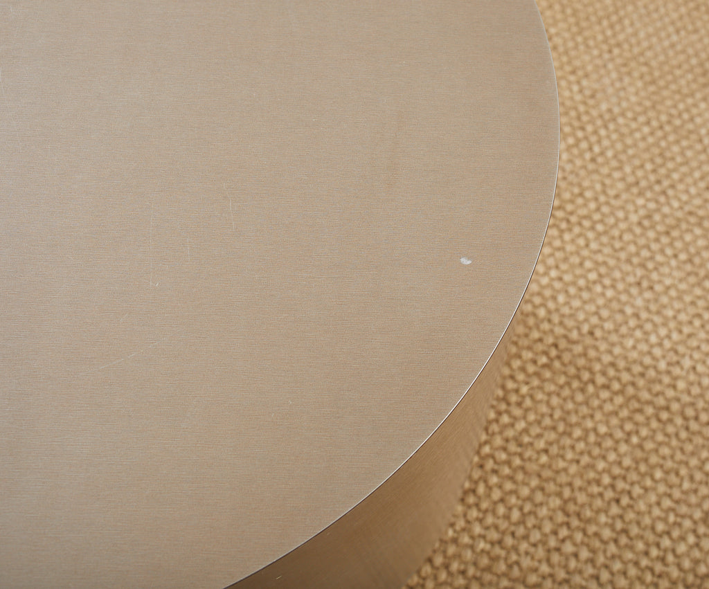 Round Bronzed Steel Veneer Revolving Display Table Stand