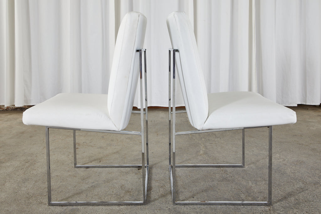 Set of 12 Milo Baughman 1187 Thin Line Chrome Dining Chairs