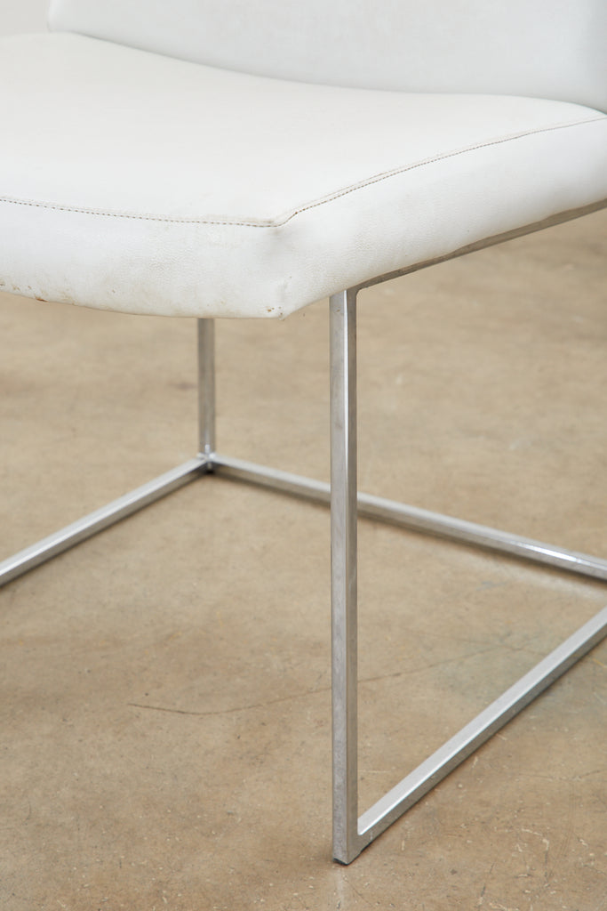 Set of Four Milo Baughman Thin Line Chrome Dining Chairs