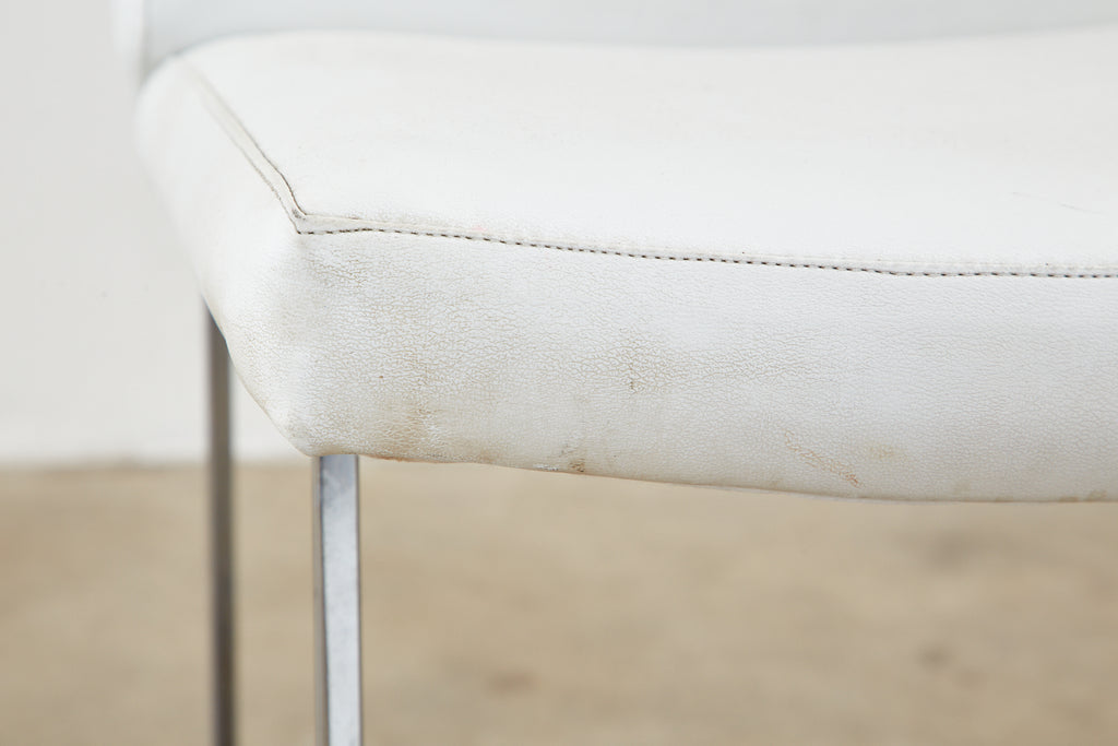 Set of Four Milo Baughman Thin Line Chrome Dining Chairs