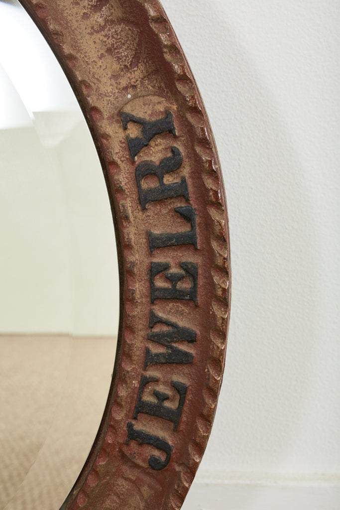Cast Iron Double Sided Watchmaker Jeweler Trade Sign Mirror