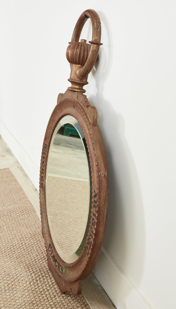 Cast Iron Double Sided Watchmaker Jeweler Trade Sign Mirror