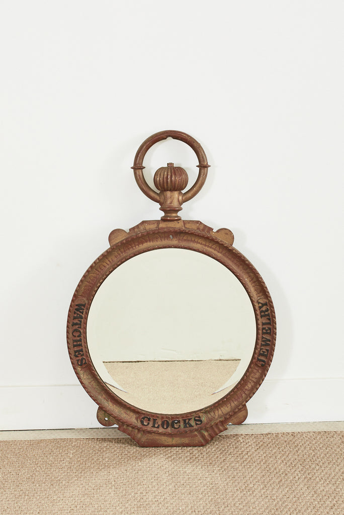 Cast Iron Double Sided Watchmaker Jeweler Trade Sign Mirror