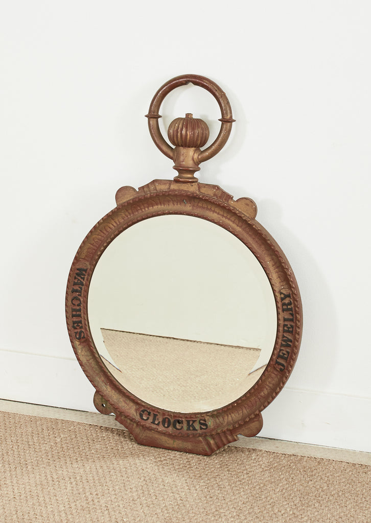 Cast Iron Double Sided Watchmaker Jeweler Trade Sign Mirror