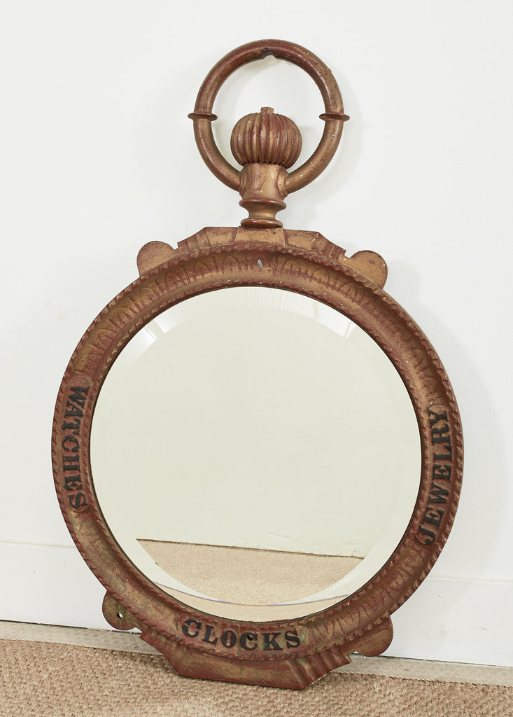 Cast Iron Double Sided Watchmaker Jeweler Trade Sign Mirror