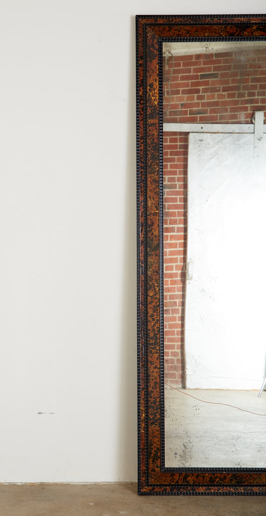 Faux Tortoiseshell and Ebony Dutch Baroque Style Mirror