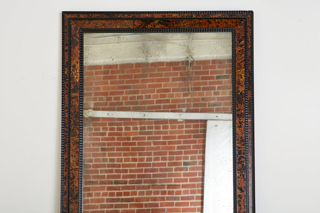 Faux Tortoiseshell and Ebony Dutch Baroque Style Mirror