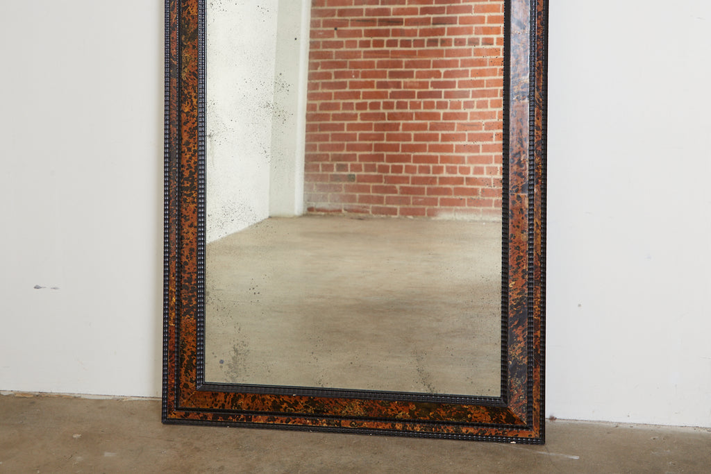 Faux Tortoiseshell and Ebony Dutch Baroque Style Mirror