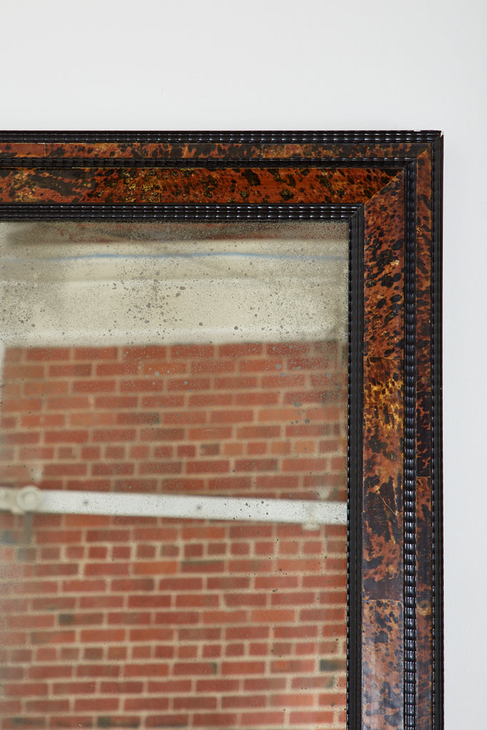 Faux Tortoiseshell and Ebony Dutch Baroque Style Mirror