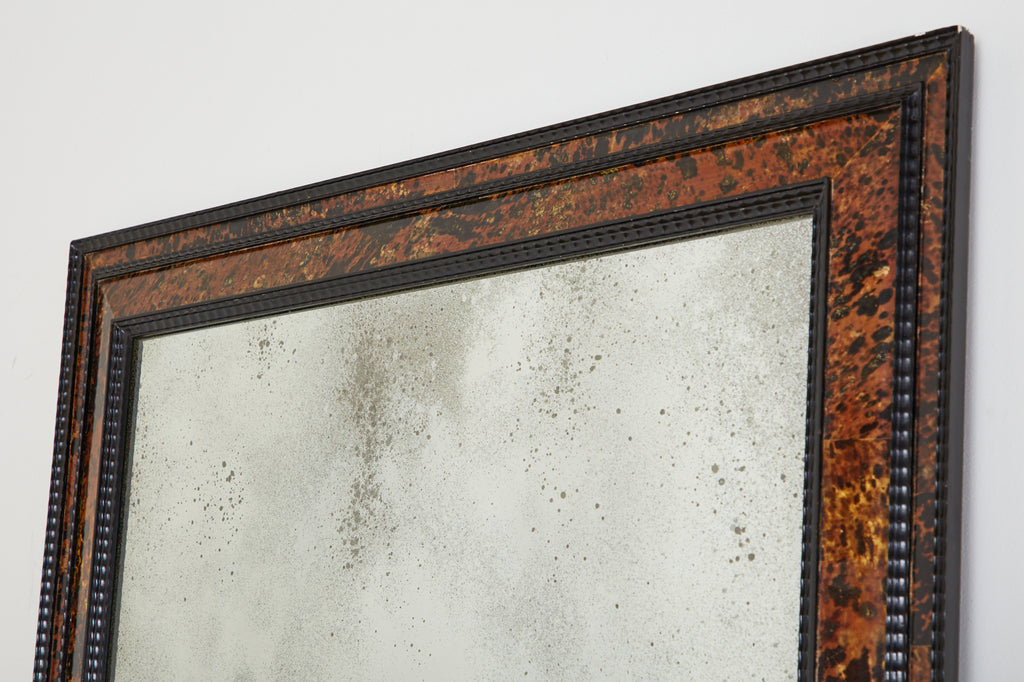 Faux Tortoiseshell and Ebony Dutch Baroque Style Mirror