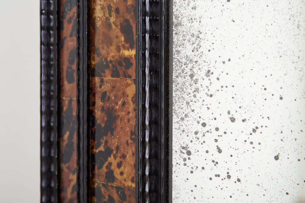 Faux Tortoiseshell and Ebony Dutch Baroque Style Mirror