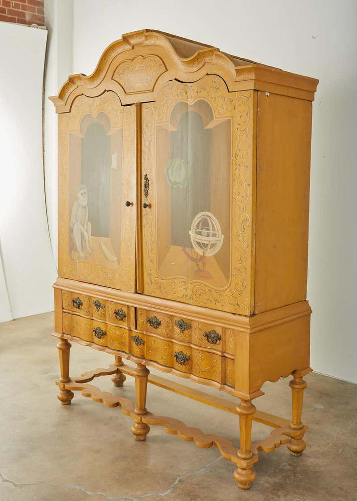19th Century Italian Baroque Style Trompe L'oeil Cabinet