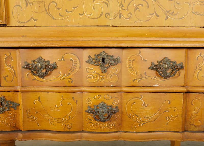 19th Century Italian Baroque Style Trompe L'oeil Cabinet