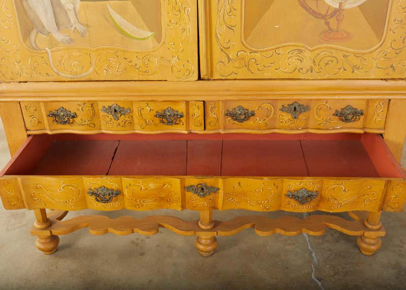 19th Century Italian Baroque Style Trompe L'oeil Cabinet