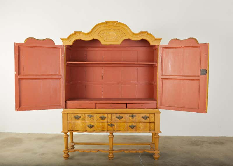 19th Century Italian Baroque Style Trompe L'oeil Cabinet