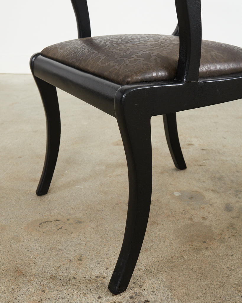 Set of Four English Regency Style Armchairs with Rams Heads