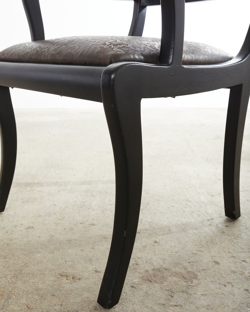 Set of Four English Regency Style Armchairs with Rams Heads