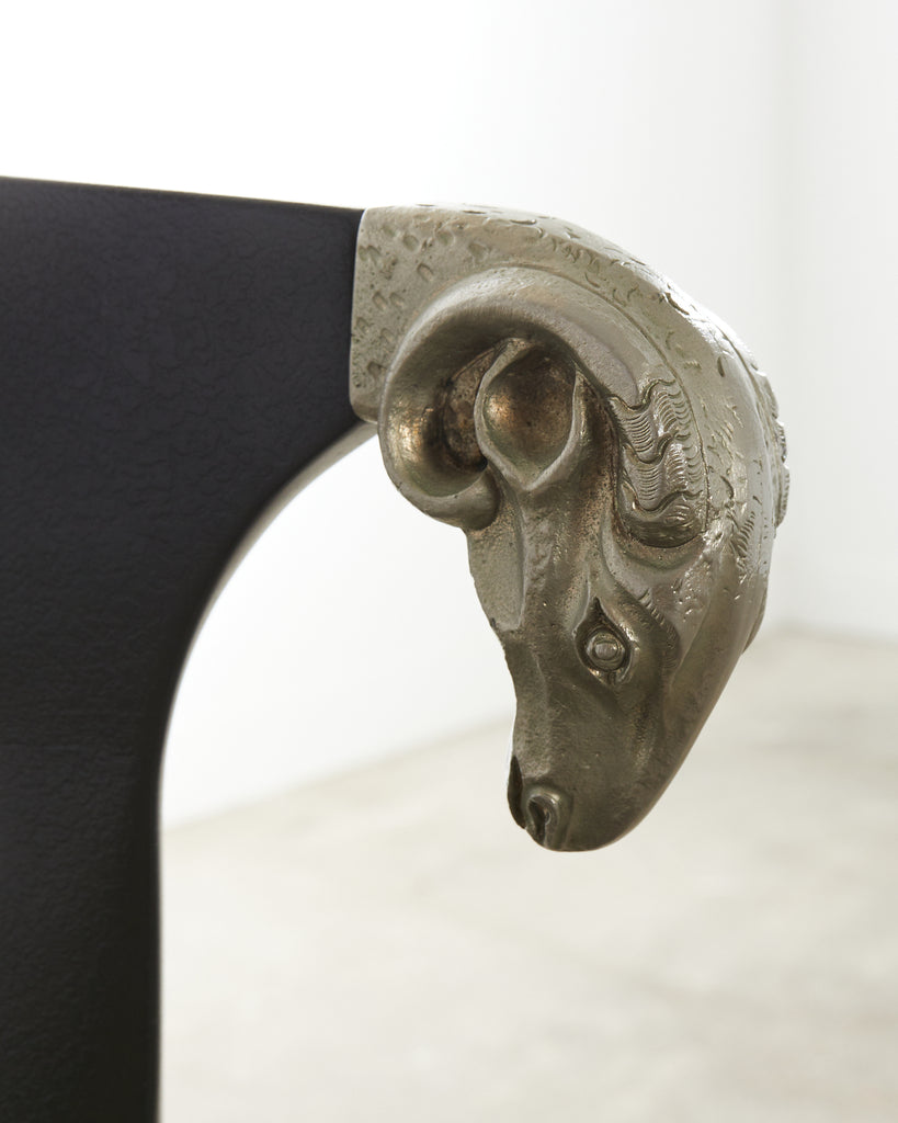 Set of Four English Regency Style Armchairs with Rams Heads