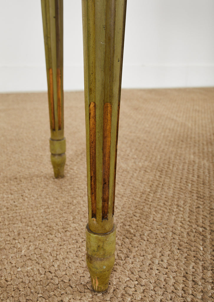 Mid-Century Neoclassical Style Lacquered Marble Top Console Table