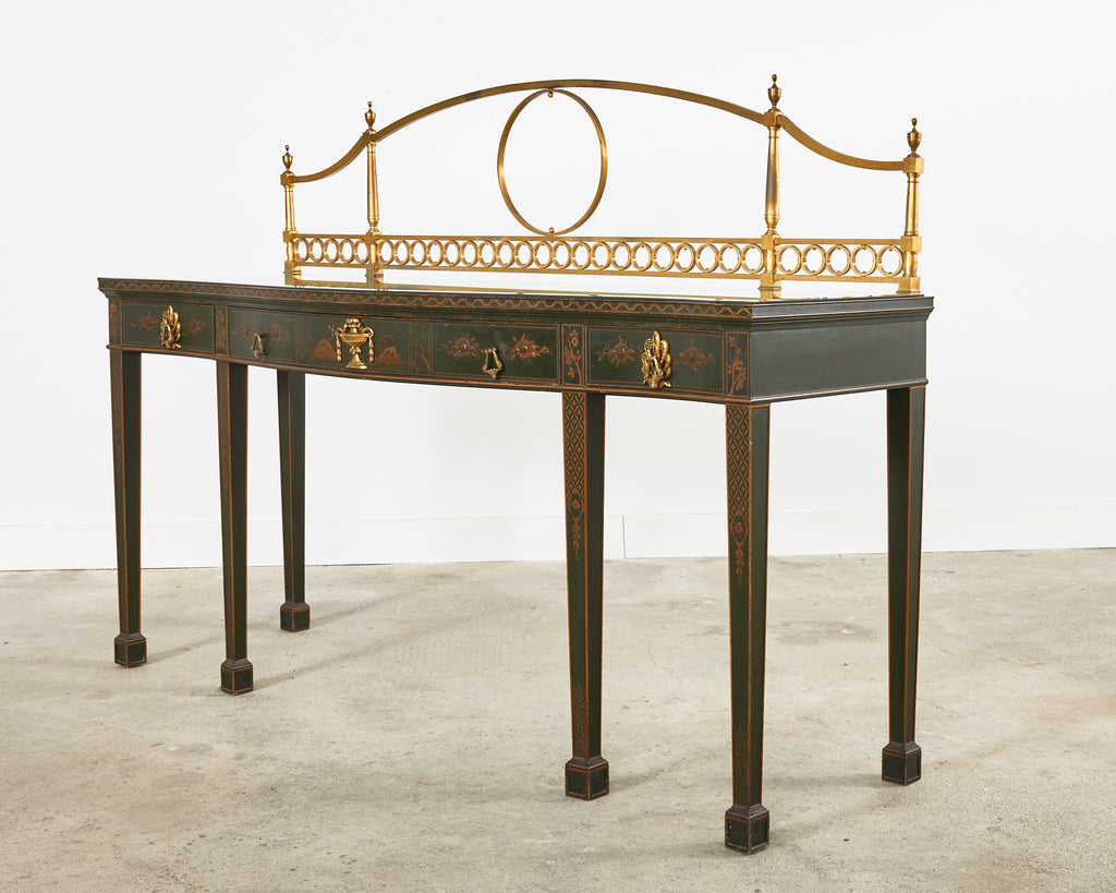 George II Style Mahogany Chinese Chippendale Lacquered Huntboard Sideboard