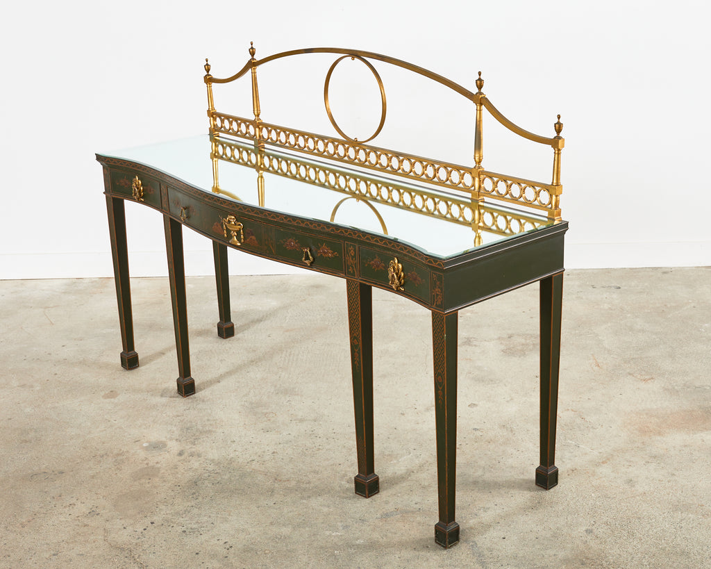 George II Style Mahogany Chinese Chippendale Lacquered Huntboard Sideboard