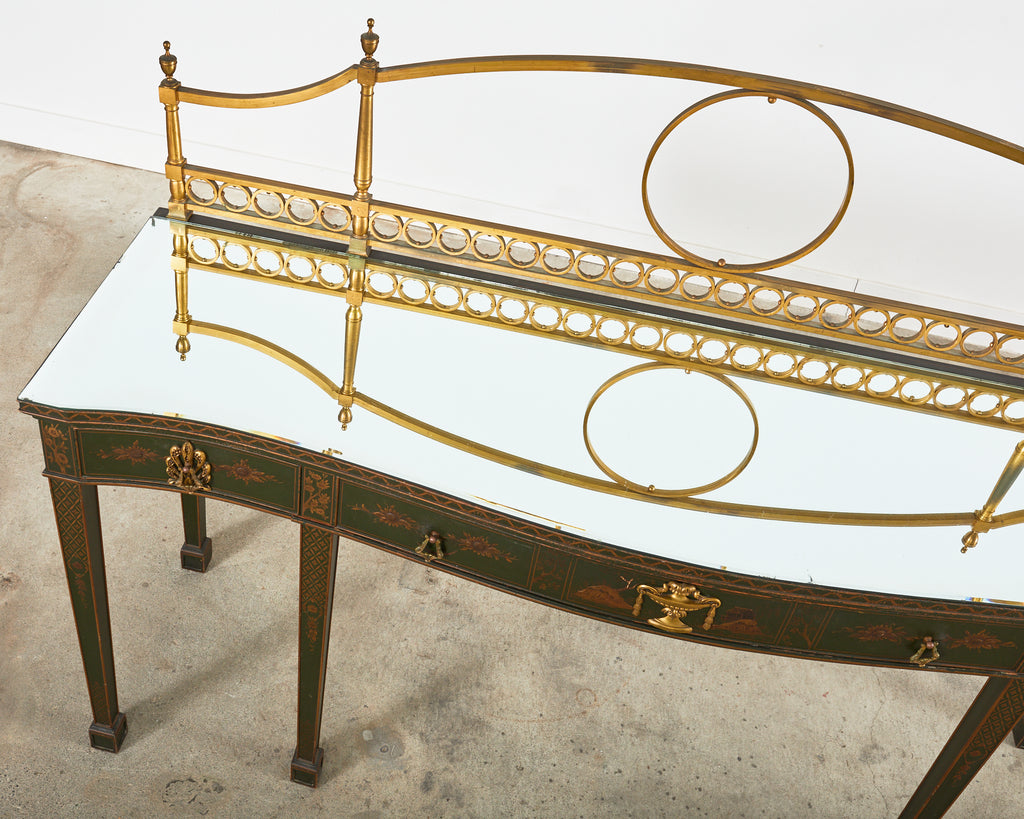 George II Style Mahogany Chinese Chippendale Lacquered Huntboard Sideboard