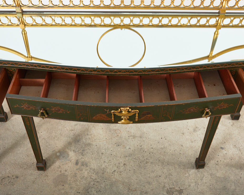 George II Style Mahogany Chinese Chippendale Lacquered Huntboard Sideboard
