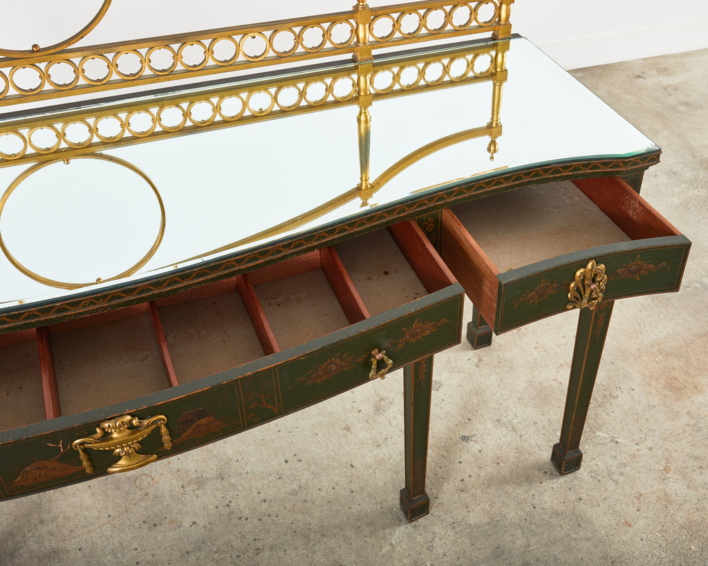 George II Style Mahogany Chinese Chippendale Lacquered Huntboard Sideboard